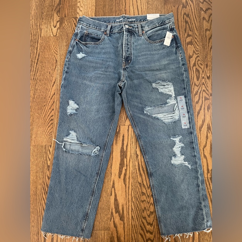 NWT Old Navy Women’s Brand New! High Rise Slouchy Straight Leg Jeans